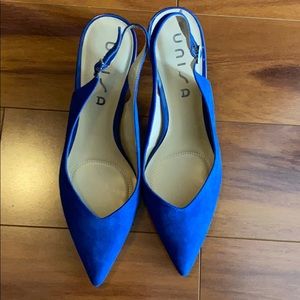 Unisa Blue suede heels
